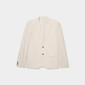 Veste blazer droite courte lin mélangé gris clair homme