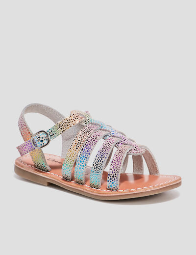 Sandales en cuir Creeks multicolore fille