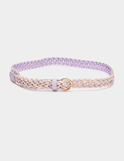 Ceinture tressée à paillettes multicolore fille