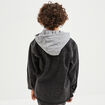 Chemise en jean &agrave; capuche Liberto denim noir gar&ccedil;on