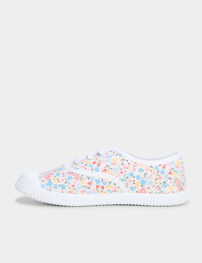 Tennis basses en toile ecru fille