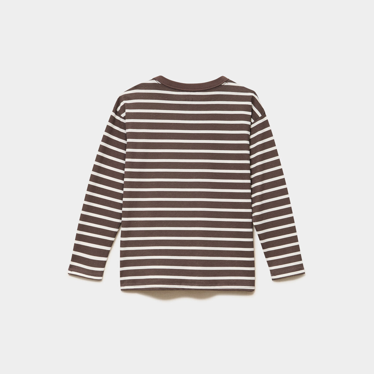 Lot 2 t-shirts manches longues coton marron chocolat gar&ccedil;on