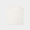 T-shirt col en V manches courtes blanc femme grande taille