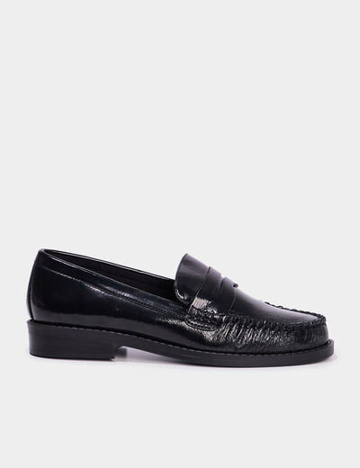 Mocassins vernis noir femme