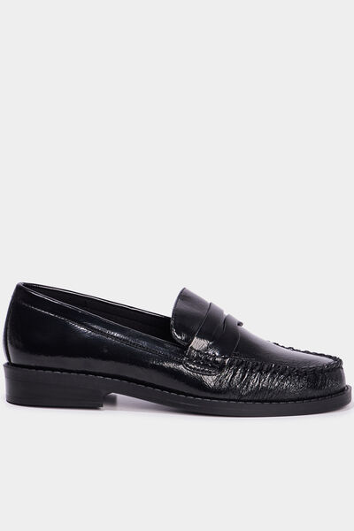 Mocassins vernis noir femme