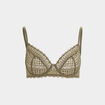 Soutien-gorge embo&icirc;tant en dentelle vert kaki femme