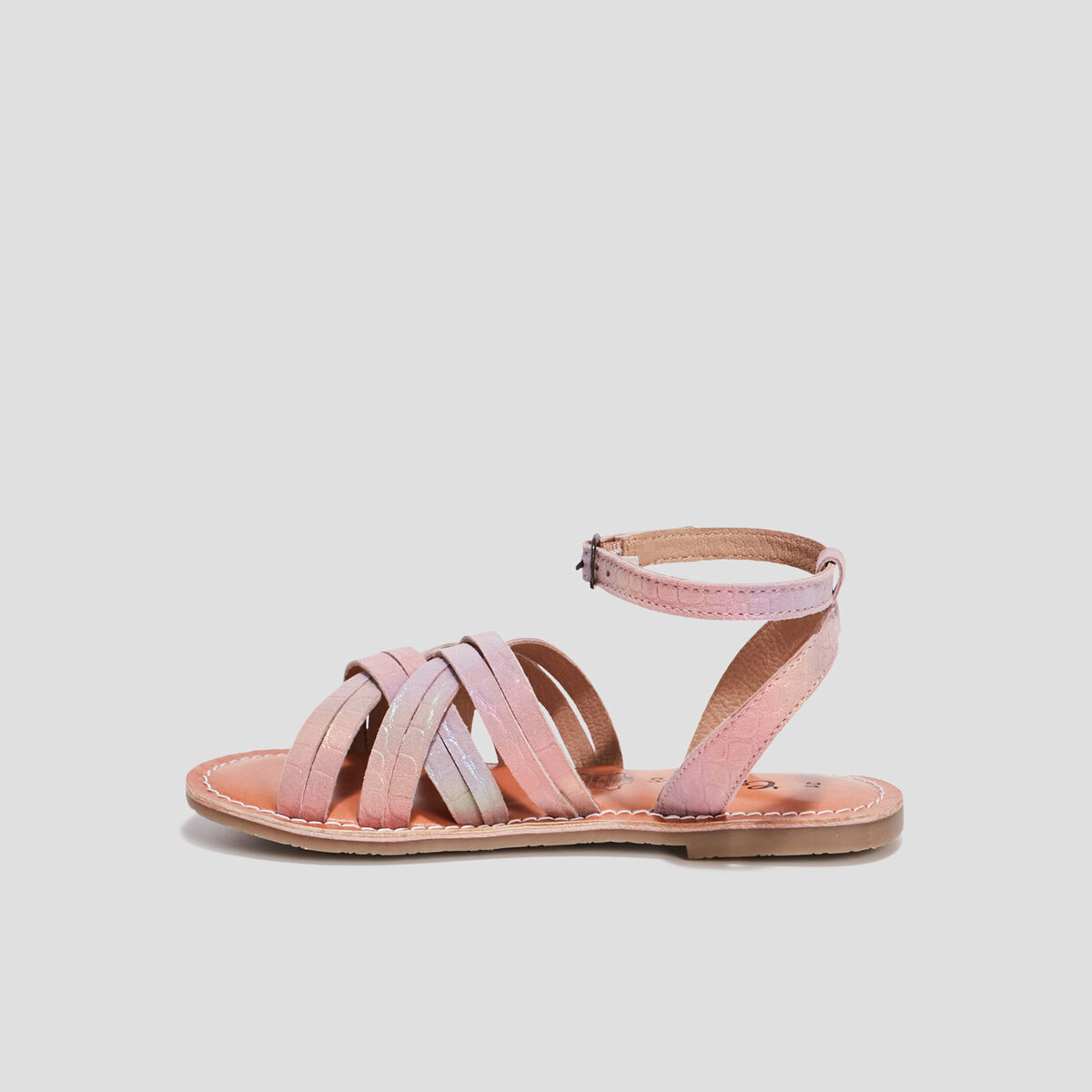 Sandales en cuir Creeks rose fille