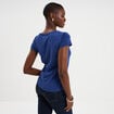 T-shirt coton col rond manches courtes bleu marine femme