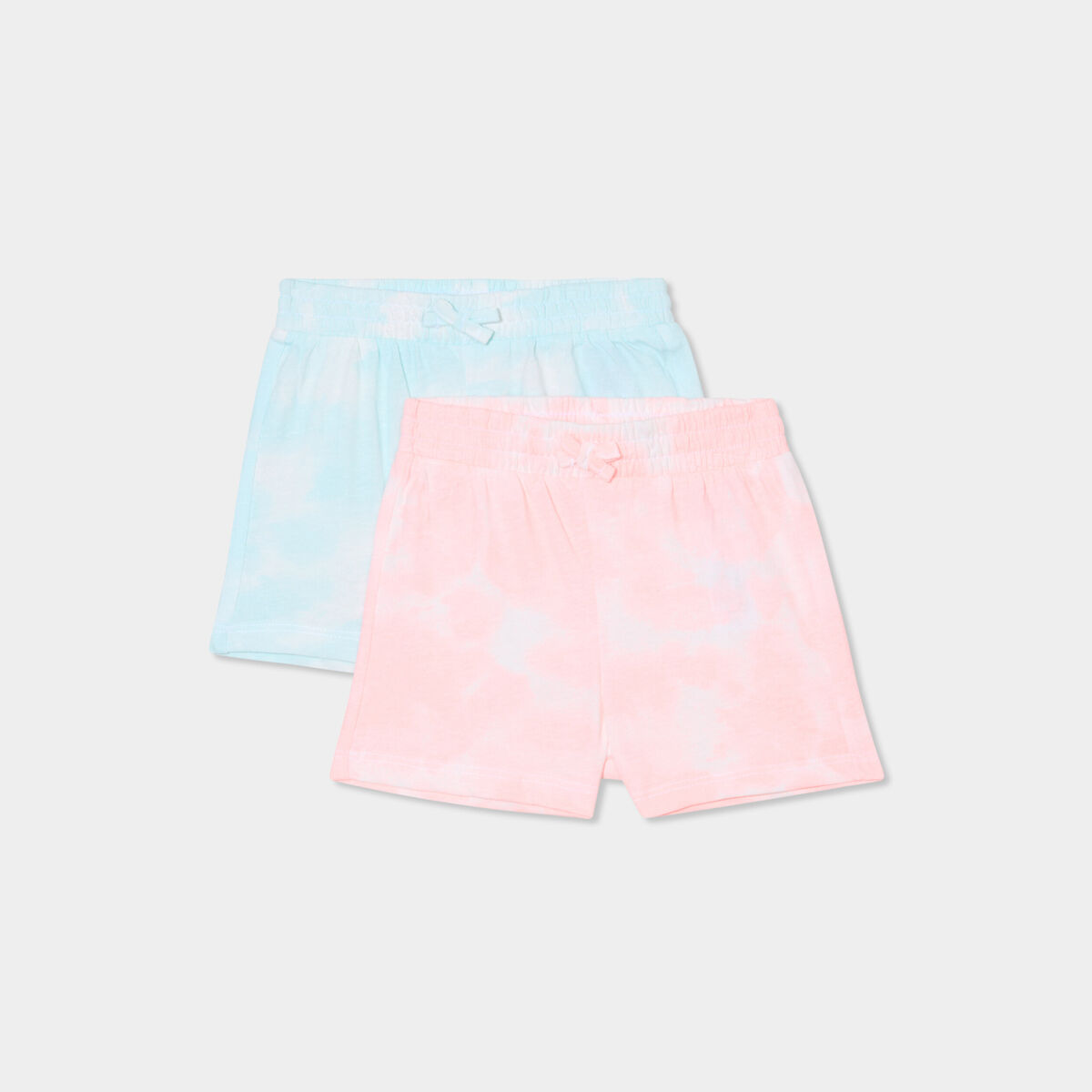 Lot 2 shorts taille &eacute;lastiqu&eacute;e rose fluo b&eacute;b&eacute; fille