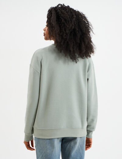 Sweat col rond manches longues vert pastel femme