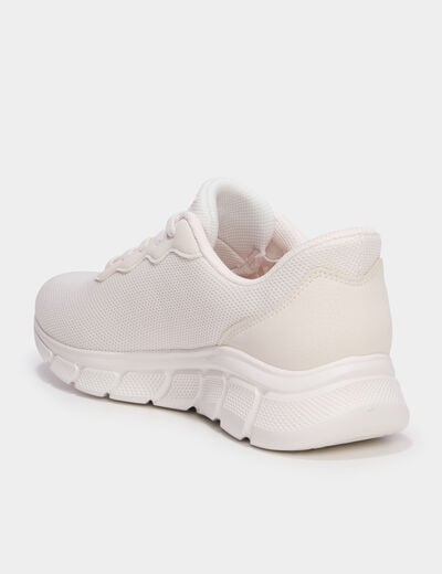 Baskets running lacets &eacute;lastiqu&eacute;s blanc femme