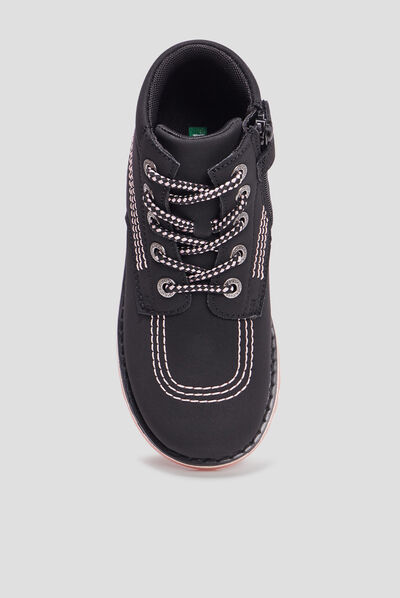 Bottines zippées Kickers Krally noir fille
