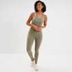 Legging de sport taille haute vert kaki femme