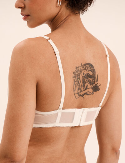 Soutien-gorge bandeau avec coques blanc femme