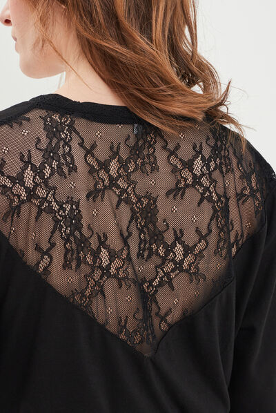Déshabillé avec dentelle noir femme
