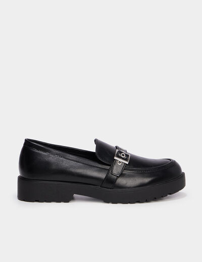 Mocassins avec boucles noir femme