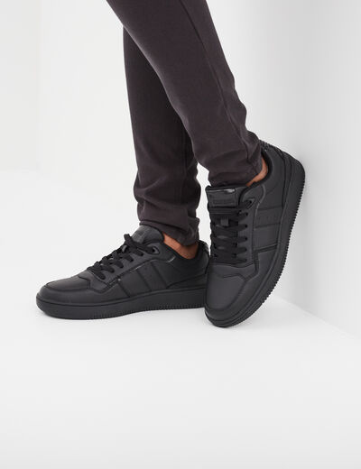 Tennis basses semelle &eacute;paisse Creeks noir femme