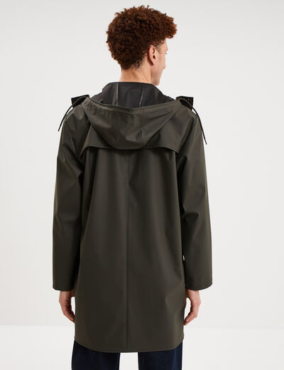 Parka imperm&eacute;able coupe-vent &agrave; capuche vert kaki homme
