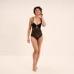 Body padd&eacute; dentelle avec la&ccedil;age noir femme