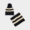 Ensemble tour de cou et bonnet noir gar&ccedil;on