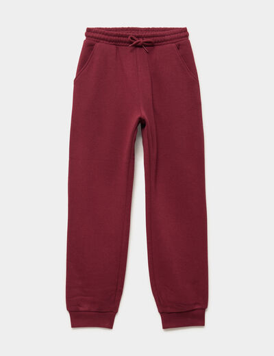 Pantalon de jogging molleton bordeaux fille