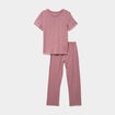 Ensemble pyjama t-shirt pantalon coton rose femme