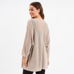 Gilet chauve-souris mi-long beige femme