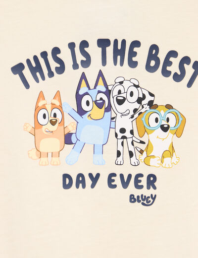 T-shirt manches courtes coton Bluey ecru gar&ccedil;on