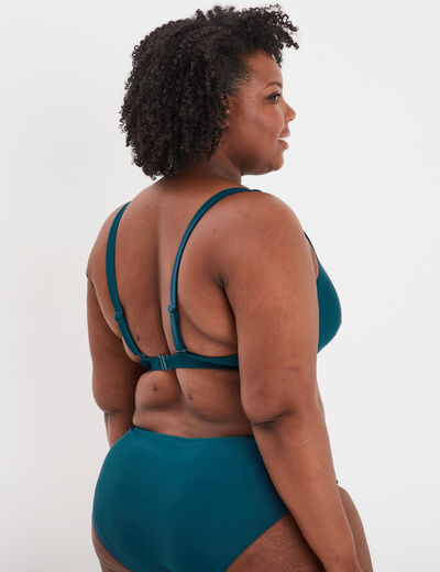 Haut de maillot de bain triangle bleu canard femme grande taille