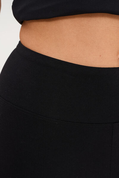 Legging taille haute coton noir femme