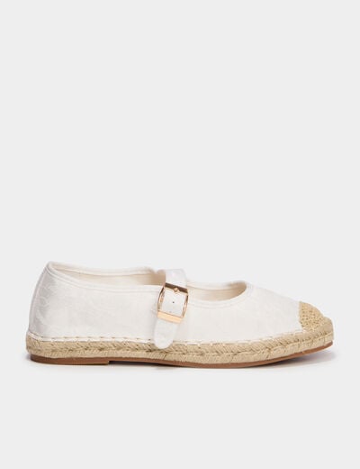 Ballerines avec broderie blanc femme