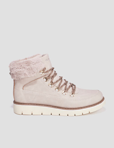 Bottines fourrées à lacets Trappeur taupe femme