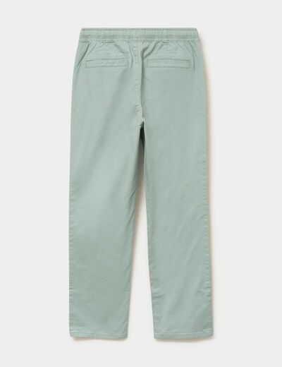 Pantalon chino droit taille ajustable vert pastel gar&ccedil;on