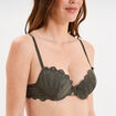 Soutien-gorge emboîtant paddé dentelle vert kaki femme