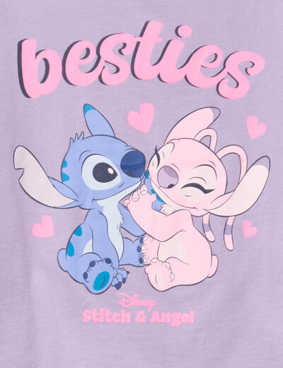T-shirt manches courtes coton Stitch parme fille