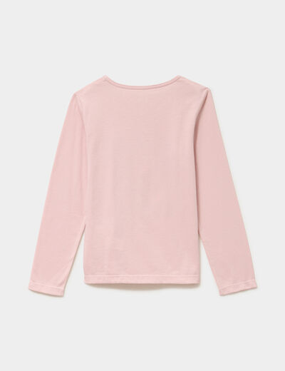 Ensemble pyjama pantalon et t-shirt rose clair fille