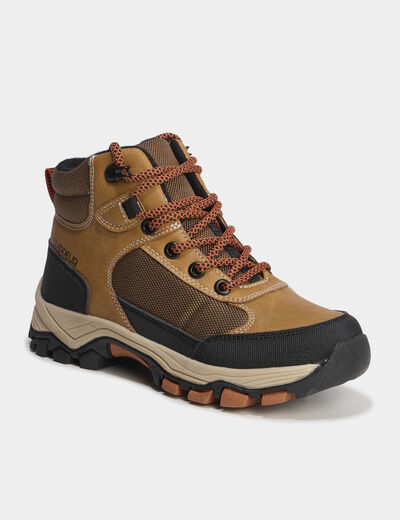 Boots zipp&eacute;es &agrave; lacets camel gar&ccedil;on