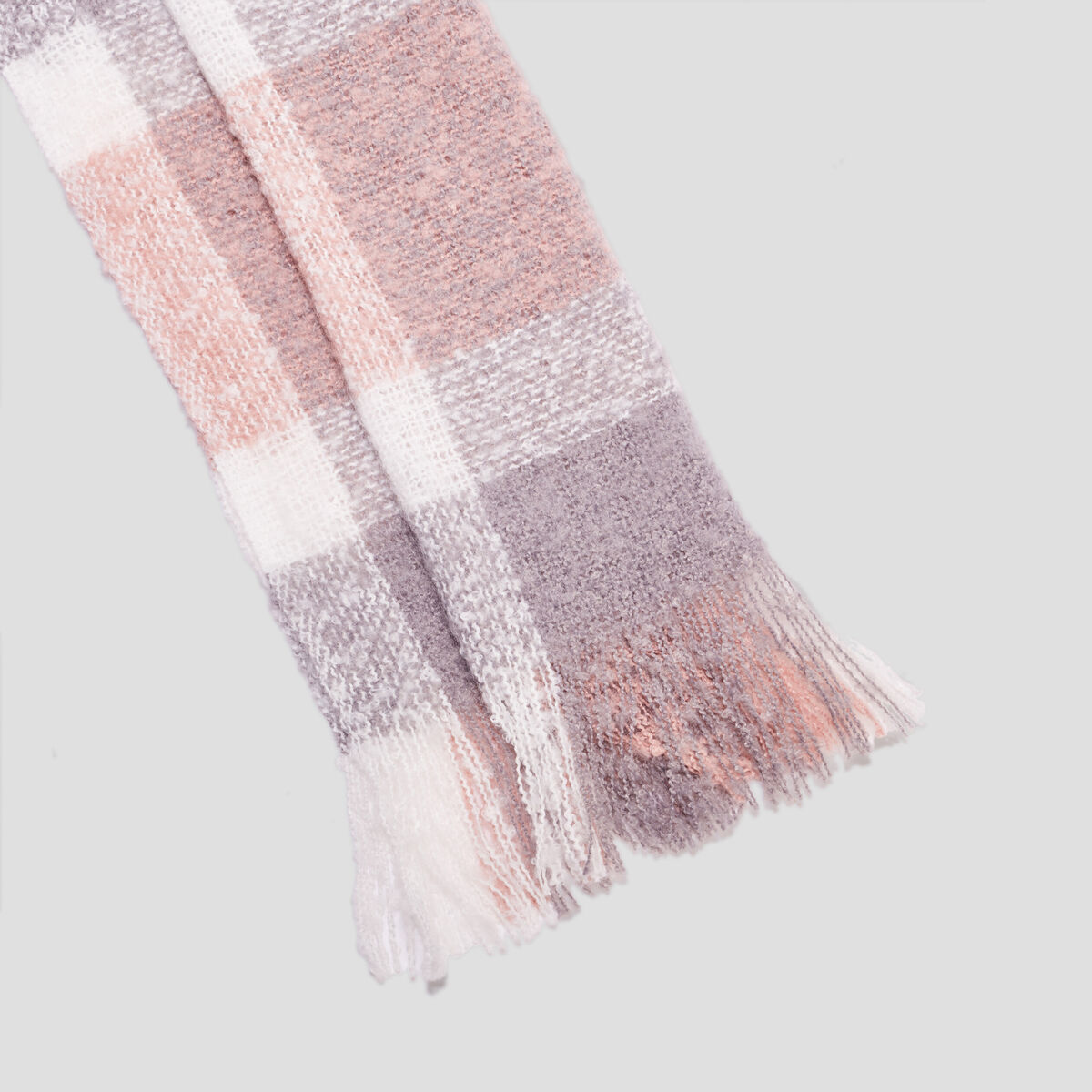 &Eacute;charpe &agrave; franges rose clair femme