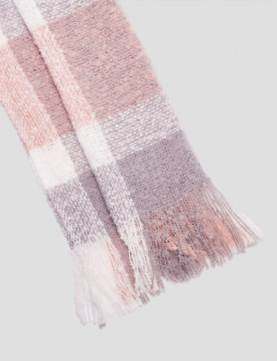 &Eacute;charpe &agrave; franges rose clair femme