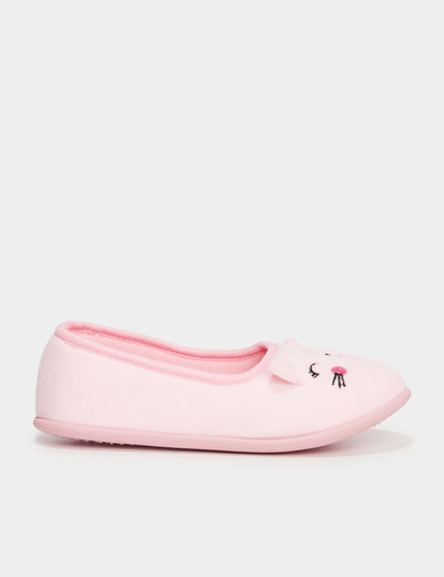 Chaussons ballerines polaires rose fille