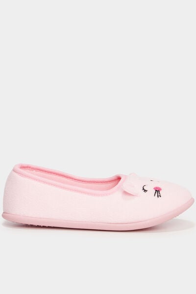 Chaussons ballerines polaires rose fille