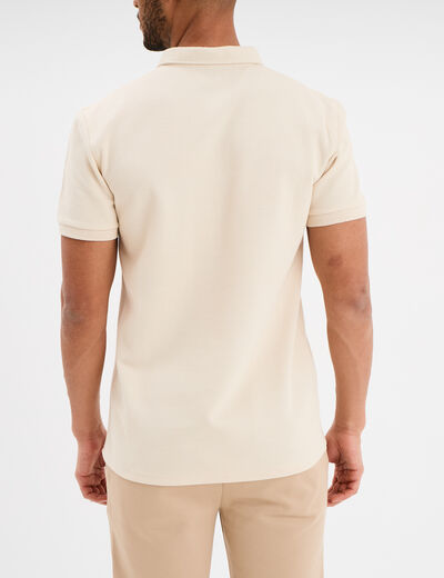 Polo manches courtes ecru homme