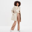 Parka de pluie longue à capuche sable femme