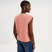 Gilet sans manches col en V rose fushia femme