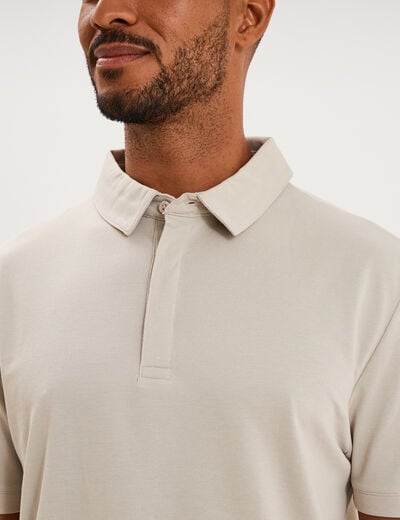 Polo manches courtes gris clair homme