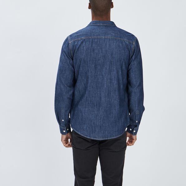 chemise droite manches longues denim stone homme Chemise droite manches longues denim stone homme