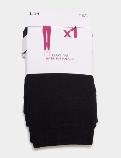 Leggings doubl&eacute; polaire noir femme
