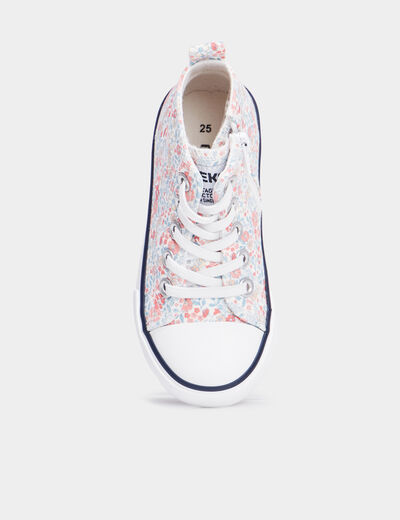 Baskets montantes toile zippées Creeks ecru fille
