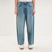 Jean balloon cropped coton denim stone femme