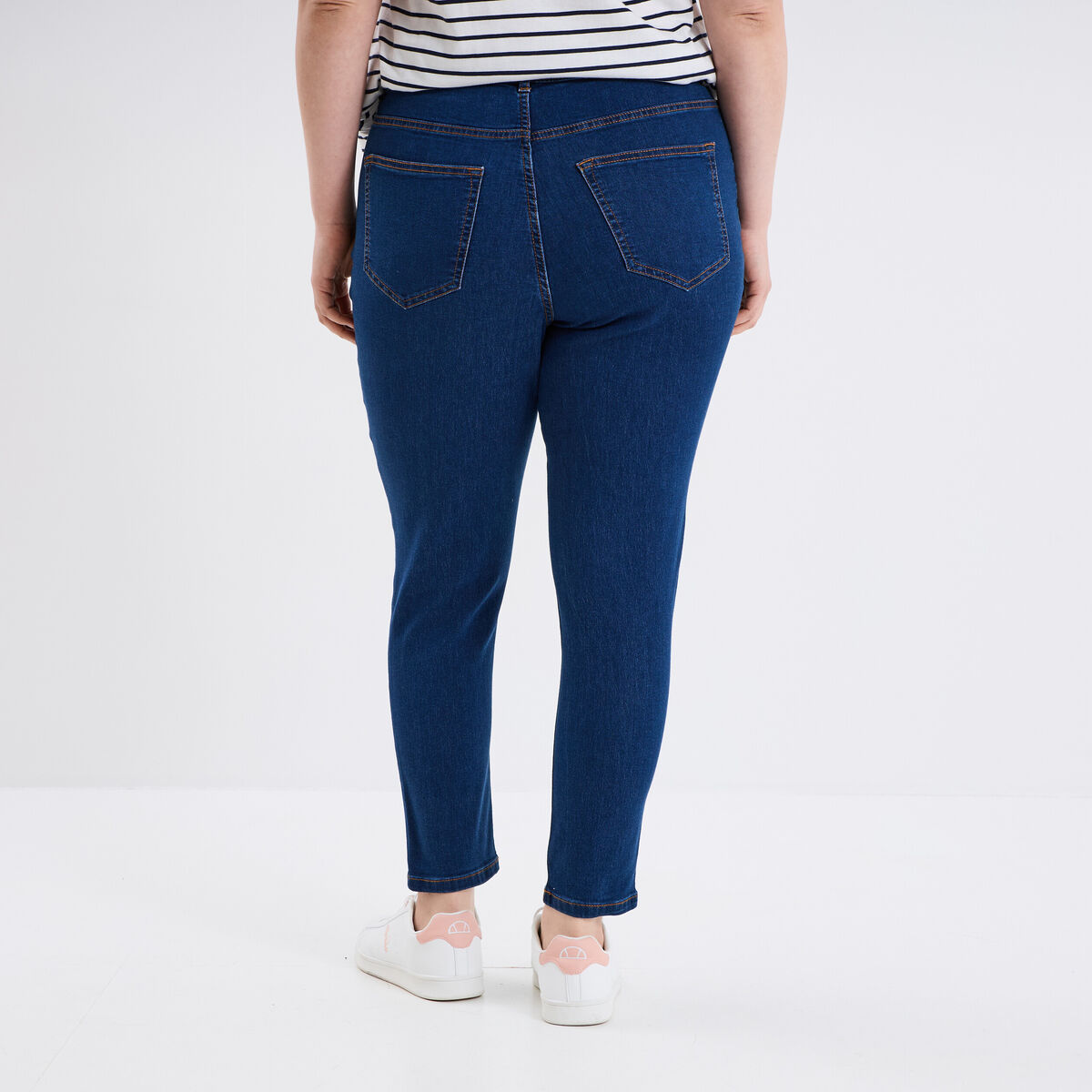 Jegging avec passants taille haute denim stone femme grande taille